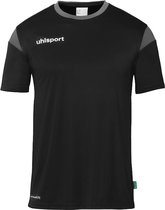 Uhlsport Squad 27 Shirt Korte Mouw Kinderen - Zwart / Wit | Maat: 140