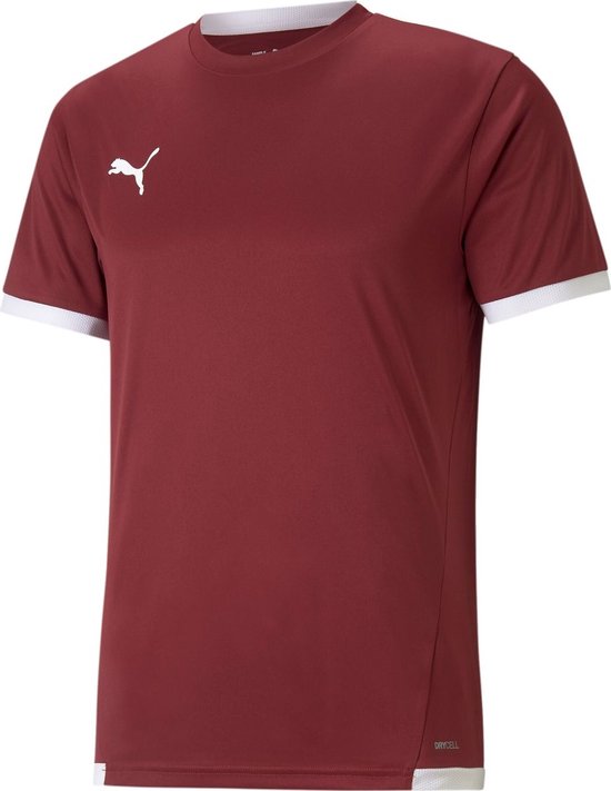 Puma Teamliga Shirt Korte Mouw Heren - Bordeaux / Wit | Maat: M