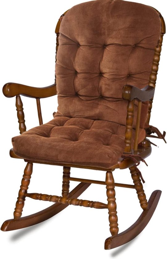 Coussin de chaise à dossier haut, 8 cm d'épaisseur, housse de chaise antidérapante pour chaise à bascule avec sangles à nouer, coussin de chaise doux pour la plupart des chaises à dossier haut, chaises de jardin à dossier bas, marron