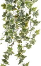 Emerald kunstplant/hangplant - Klimop/hedera - groen/wit - 100 cm lang - Levensechte kunstplanten