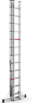 Professionele Ladder | 3-delig | 3x12 Sporten | Anti slip | EN 131-1 + 2, TÜV en GS gecertificeerd