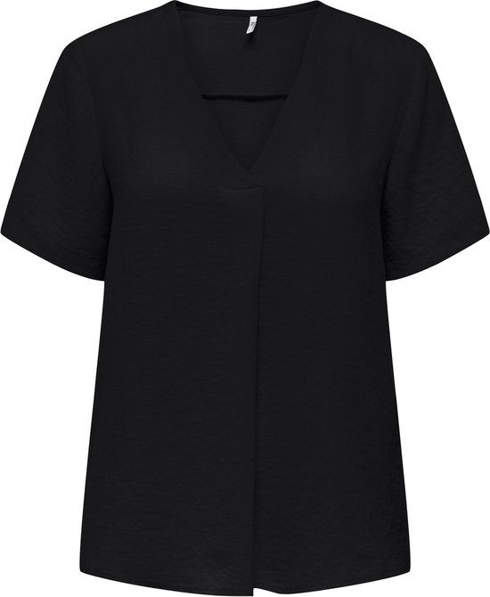 Jacqueline de Yong T-shirt Jdydivya Life S/s V-neck Top Wvn Di 15291432 Black Dames Maat - S