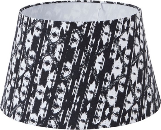 Decoratieve zwart-witte katoenen lampenkap H25