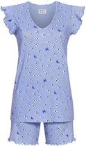 Ringella Pyjama korte broek - 232 Blue - maat 44 (44) - Dames Volwassenen - 100% katoen- 4261318-232-44