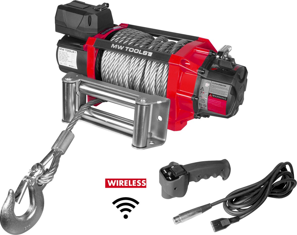 Lier 24V 8164kg 22m kabel staal draadloze afstandsbediening MW Tools SEL820024
