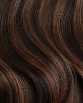 LUXEXTEND Weave Hair Extensions #P1B/4 | Zwart/Bruin | Human Hair Weave | 40 cm - 100 gram | Remy Sorted & Double Drawn | Haarstuk | Extensions Haar | Extensions Human Hair | Echt Haar | Weave Hairextensions Bundels | Weft Haar | Haarverlenging