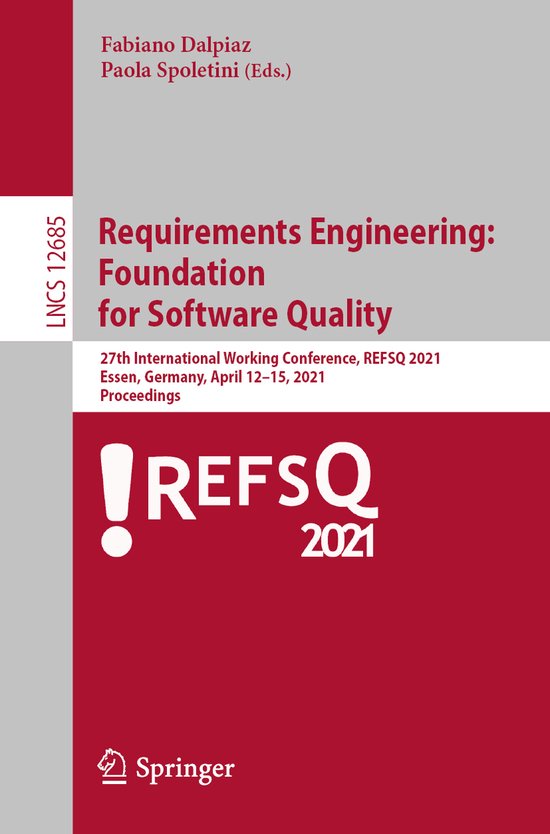 Requirements Engineering Foundation for Software Quality - cover