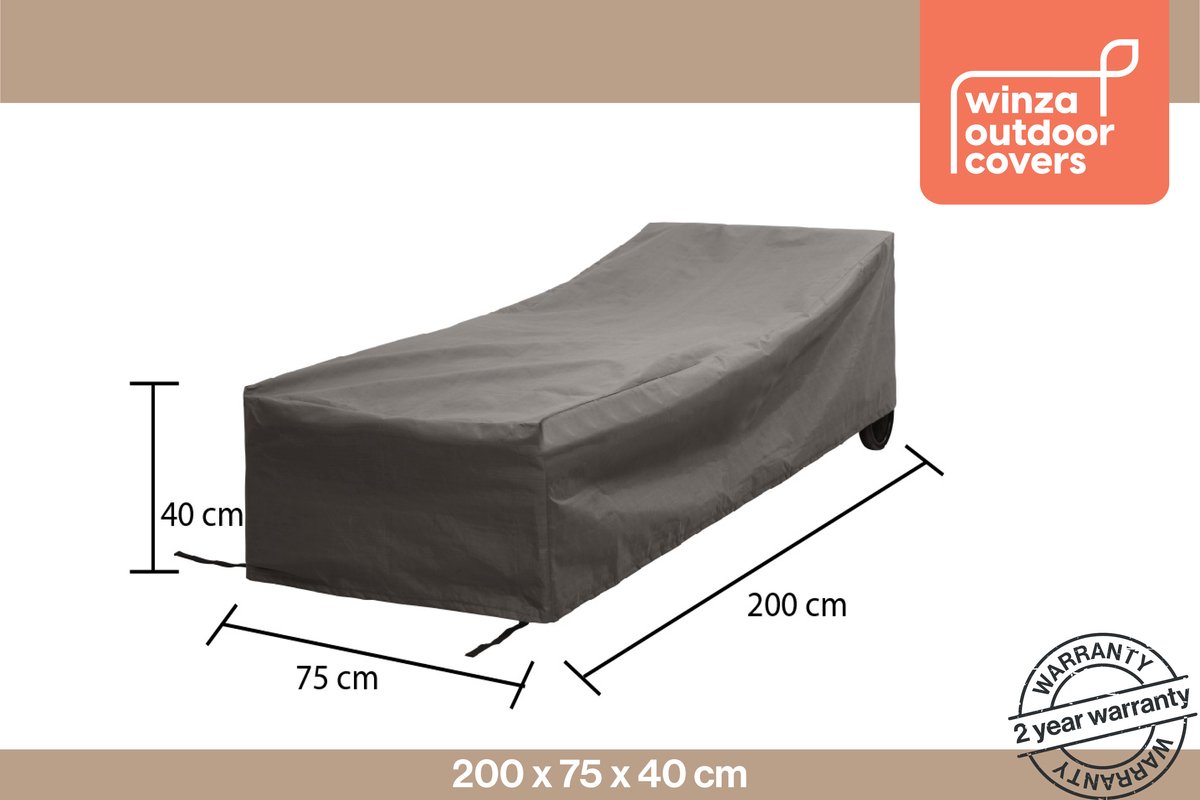 Winza Outdoor Covers - Premium - beschermhoes ligbed - ligbedhoes - Afmeting : 200x75x40 cm