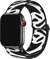 Innerlight® Nylon - Zebraprint - 38/40/41 mm - Nylon bandje geschikt voor Apple Watch - Geschikt als Apple watch bandje voor Series 1/2/3/4/5/6/7/8/9/SE
