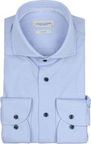 Profuomo - Overhemd Knitted Lichtblauw Melange - Heren - Maat 40 - Slim-fit