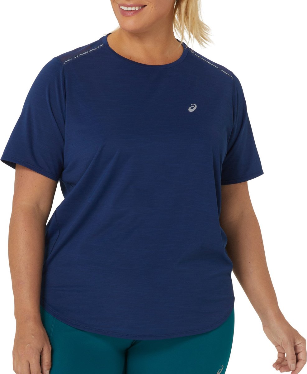 Asics Road SS Sportshirt Vrouwen Blauw