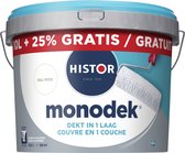 Histor Monodek Muurverf Mat - Dekt in 1 Laag - Afwasbaar - Geschikt voor Binnen - 12.5L - RAL 9010 gebroken wit