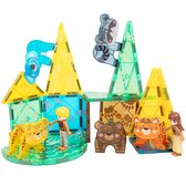 Happy Child® Magnetisch speelgoed - Jungle editie - Magna tiles - Magnetic Tiles - Montessori Speelgoed - Kinderspeelgoed - Constructiespeelgoed - 56 Stuks