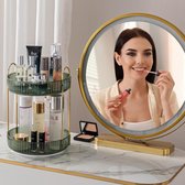 Make-up organizer, 360° roterende cosmetische organizer, schoonheidsorganizer, huidverzorgingsorganizer voor badkamer (2 lagen, groen)