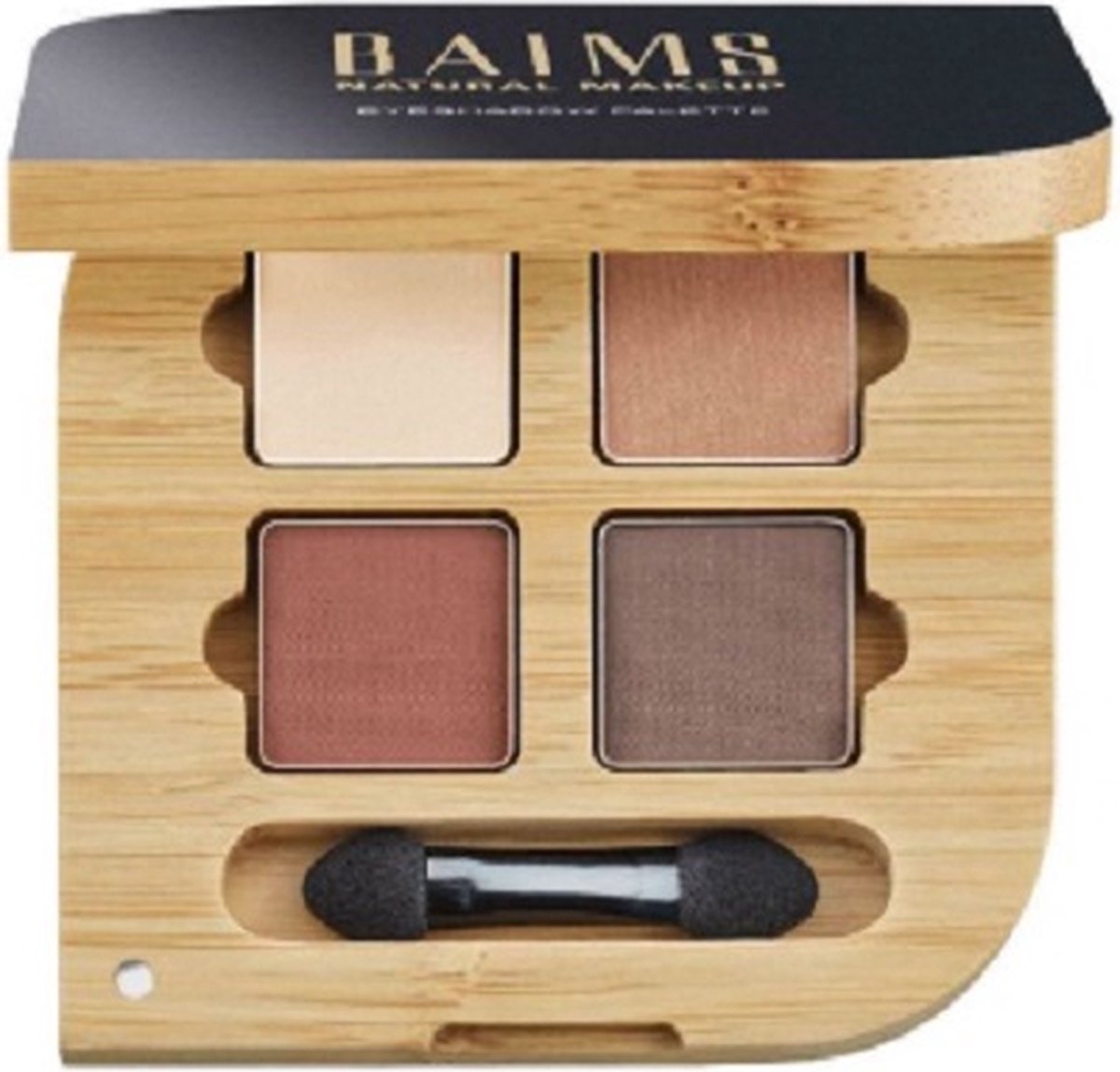 BAIMS Eyeshadow Quad Naturelle | Natuurlijke Oogschaduw 100% Biologisch & Vegan | Nude Palet met 4 Tinten | Navulbare Bamboe Verpakking – 6 g