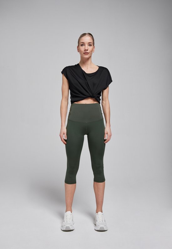 Redmax Sportlegging Dames Corrigerend Perfect RMXYara - Sportkleding - Geschikt voor Fitness en Yoga - Dry Cool - Fitness Legging - Driekwart - Korte Legging - Corrigerend - Groen - S van Merkloos — afbeelding 3