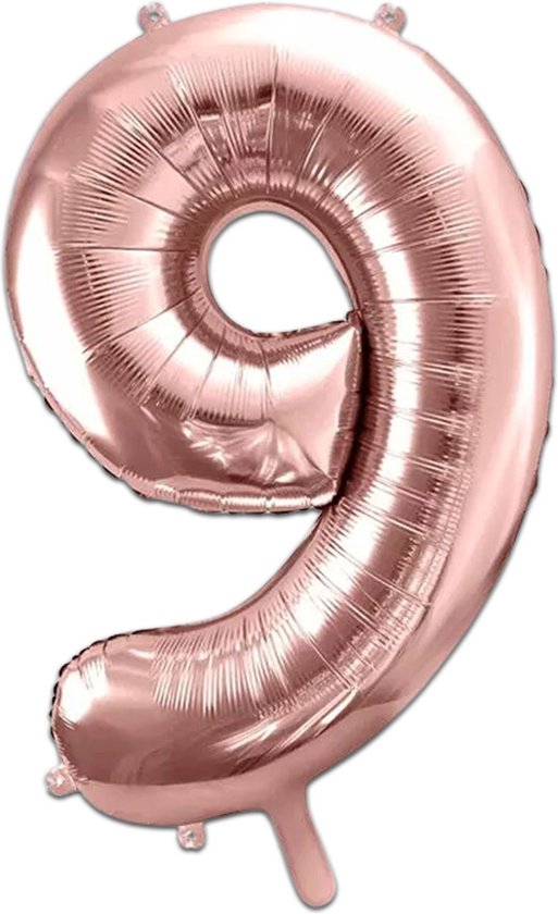 Rose gouden cijfer ballon 9.