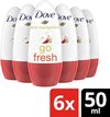 Dove Go Fresh - Deodorant - Roller - Apple & White Tea Scent - 6 x 50ml
