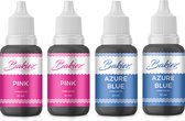 Bakiez® Colorant Alimentaire Gender Reveal - Colorant Pâtissier - Colorant Gâteau - Colorant Alimentaire - 4 x 10 ml - Rose et Blauw