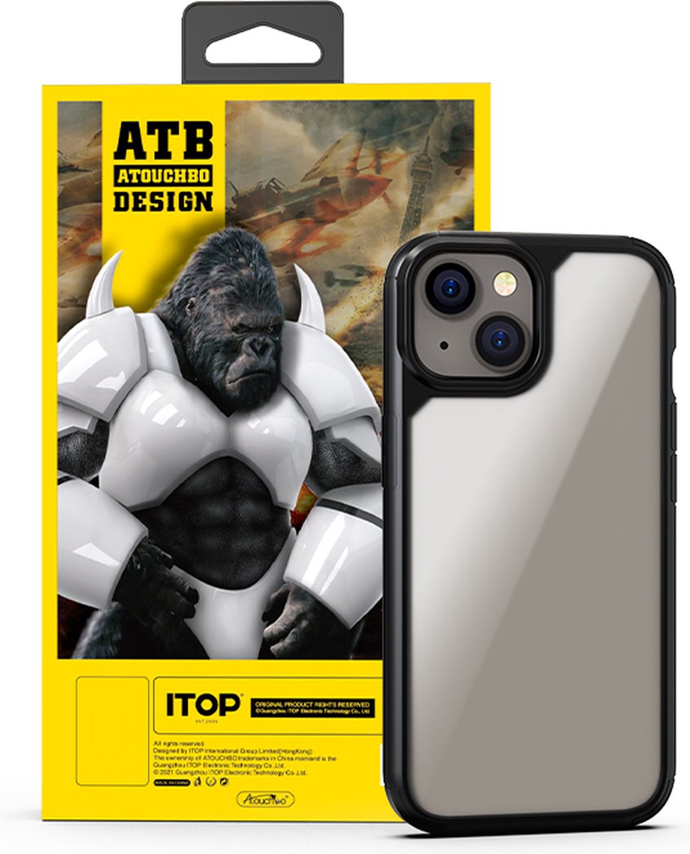 ATB – Anti Shock – iphone 15 – Backcover Transparant Zwart