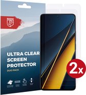 Rosso Screen Protector Geschikt voor Xiaomi Poco X6 Pro | Ultra Clear Duo Pack | TPU Folie | Case Friendly Beschermfolie | 2 Stuks