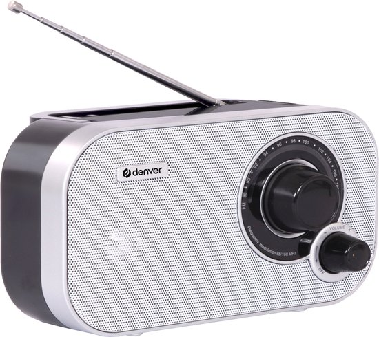 Denver FM Radio Retro - Noodradio / Noodpakket - Werkt op batterij of netstroom - Keukenradio - Draagbare Radio - TR51 - Wit