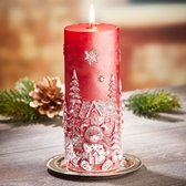 Bougie avec motif »Noël «, rouge
