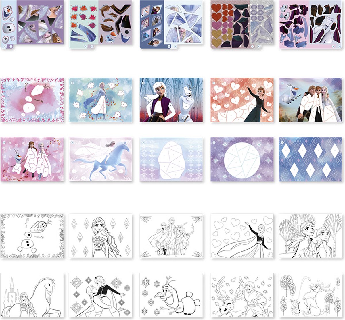 Disney Frozen Totum vakantie doeboek sticker puzzelboek - stickeren op nummer en kleurboekje - sticker by number educatief speelgoed knutselen 25-delig — afbeelding 10