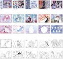 Page de couverture d'un livre 'autocollant par numéro' Disney Frozen avec diverses images des personnages.