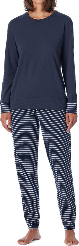 Schiesser Pyjama lange broek - 835 Blue - maat 48 (48) - Dames Volwassenen - 100% katoen- 181753-835-48