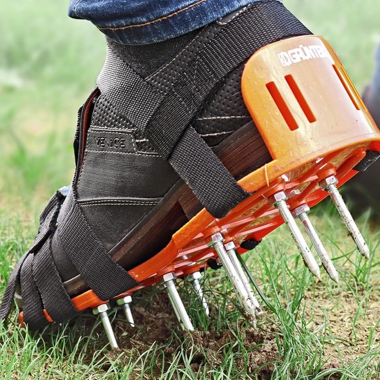 Gazonbeluchter-nagelschoenen voor gezondere gazonoppervlakken, antislip, roestvrije doornen, voor het gazon verticuteren en beluchten, gazonbeluchtingssandalen, gazonbeluchterschoenen van GAZ — afbeelding 4