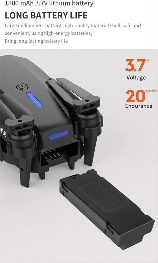 E88 Pro Drone 4k Met High Definition Camera WiFi Opvouwbare Drone 2.4G 6 Axis RC Altitude Hold - Zwart
