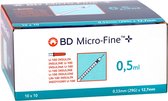BD Microfine insulinespuit 0,5ml + naald 0,33x12,7mm U100