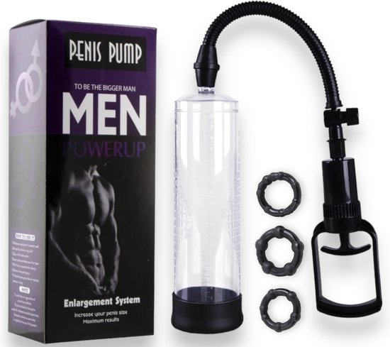 Men Penis pomp - Cockring - Penis pomp Met Penisring - Sex toys voor mannen - Penis Extender -Erectiepomp met penisringen