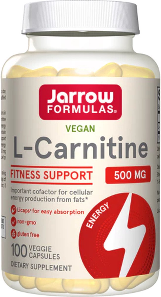Goedkoopste Carnitine 500mg (Vegan) 100 vegetarische vrije-vorm vloeistofcapsules | Jarrow Formulas