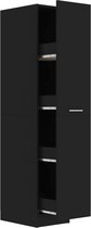 vidaXL - Apothekerskast - 30x42,5x150 - cm - bewerkt - hout - zwart