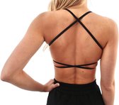 Fittastic Sportswear Backless Bra Black - Zwart - XL