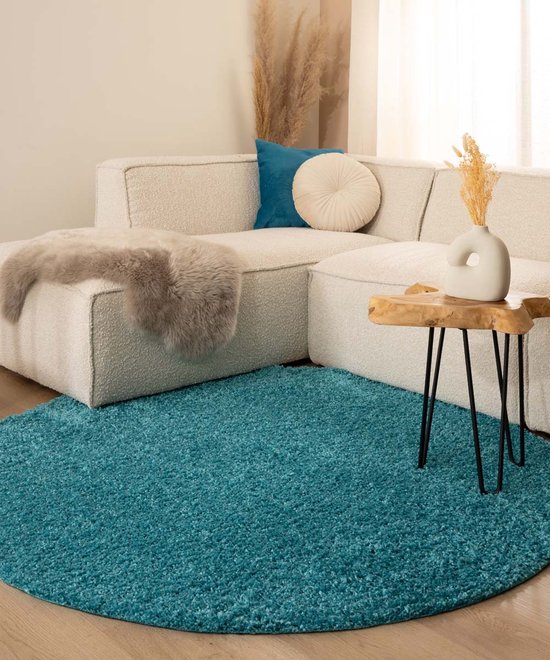 Tapis Rond Textures Végétales - Design Main, Poils Ras, Antidérapant, Diamètres De 60 à 200 Cm, Pour Salon, Chambre