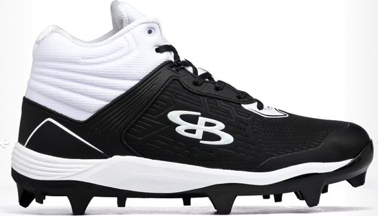 Boombah Mens Viper PRO Molded Cleat Mid - Black/White - 10.5