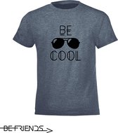 Be Friends T-Shirt - Be Cool - Kinderen - Denim - Maat 10 jaar