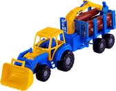 Cavallino Junior Tractor met Kraan Aanhangwagen en Hout, 46cm