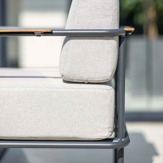 Ensemble de salon Garden Impressions Lisboa - 4 pièces - noir carbone - sable du désert - aspect teak