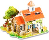 Ainy - 3D puzzel mini boerderijhuisje: Miniatuur huisjes bouwpakket / knutselpakket / knutselen meisjes - hobby puzzels en creatief modelbouw voor kinderen & volwassenen | 24 stukjes - 17x13x12cm