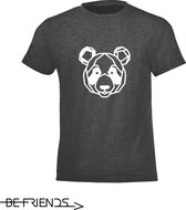 Be Friends T-Shirt - Panda - Kinderen - Grijs - Maat 2 jaar
