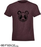 T-Shirt Be Friends - Panda - Homme - Bordeaux - Taille L