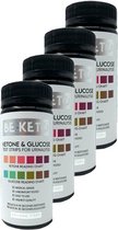 Be Keto | Ketone & Glucose Test Strips | 4 stuks | 4 x 100 strips | Ketose dieet | Ketonentest