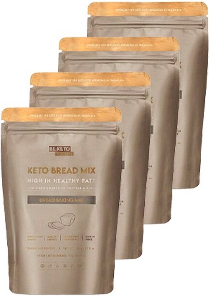 Goedkoopste Be Keto | Keto Bread | Baking Mix | 4 stuks | 4 x 300 gram