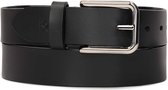 Ladies' slim leather belt with silver buckle