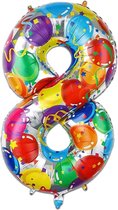 LUQ - Cijfer Ballonnen - Cijfer Ballon 8 Jaar Balloon XL Groot - Helium Verjaardag Versiering Feestversiering Folieballon