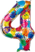 LUQ - Cijfer Ballonnen - Cijfer Ballon 4 Jaar Balloon XL Groot - Helium Verjaardag Versiering Feestversiering Folieballon